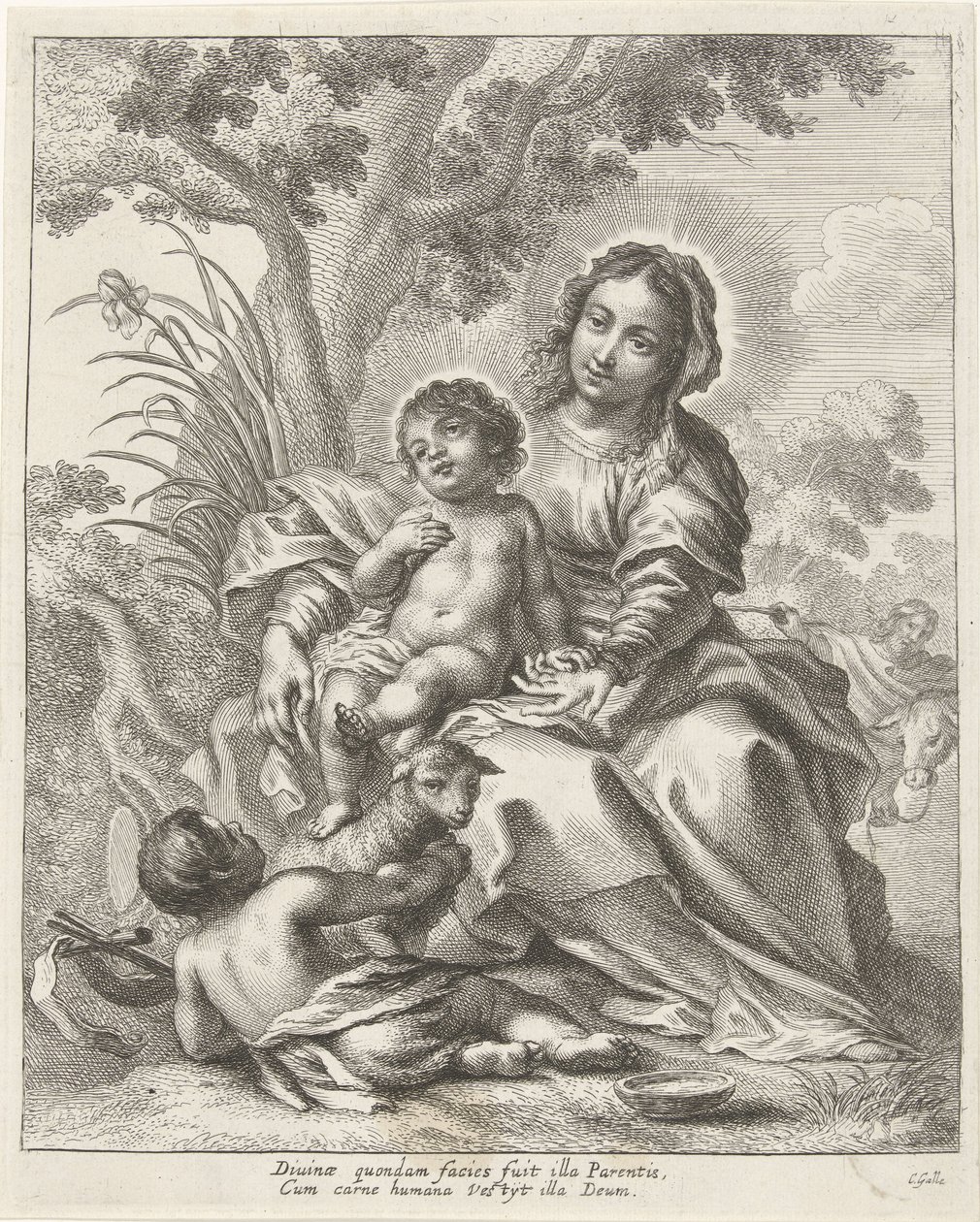 Helig familj med Johannes Döparen som barn av Cornelis Galle (II)