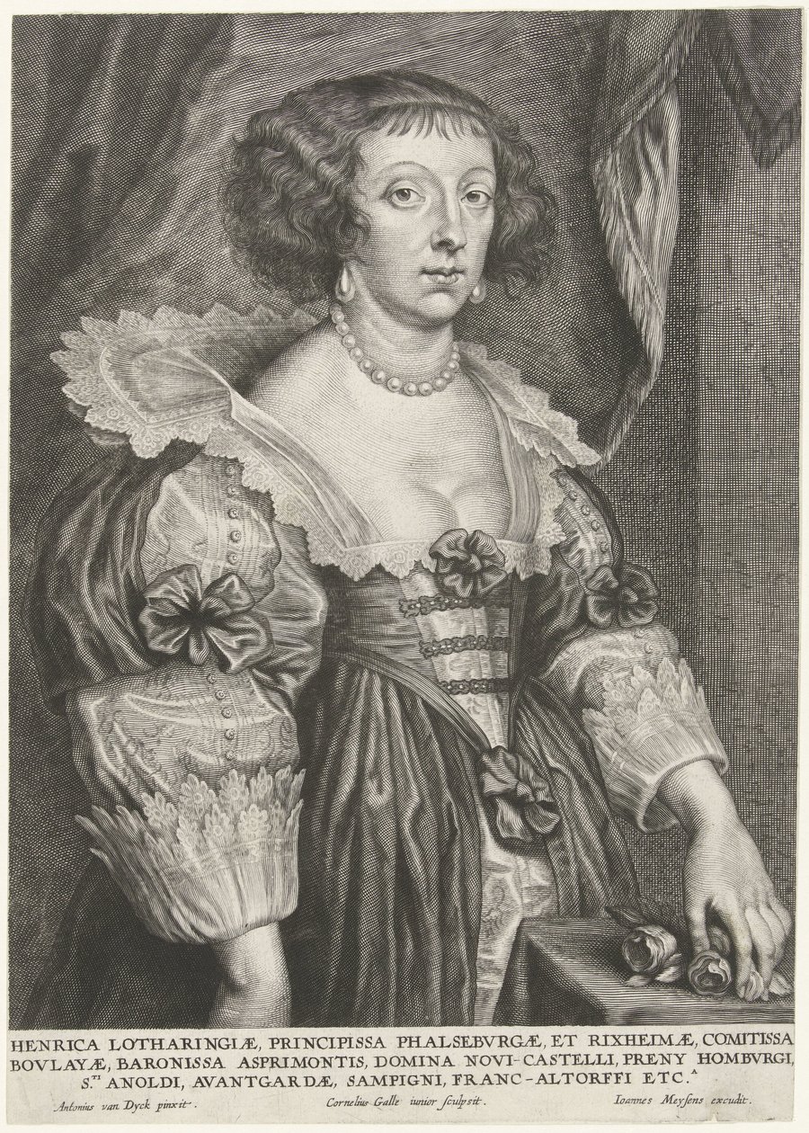 Porträtt av Henriette av Lorraine av Cornelis Galle (II)