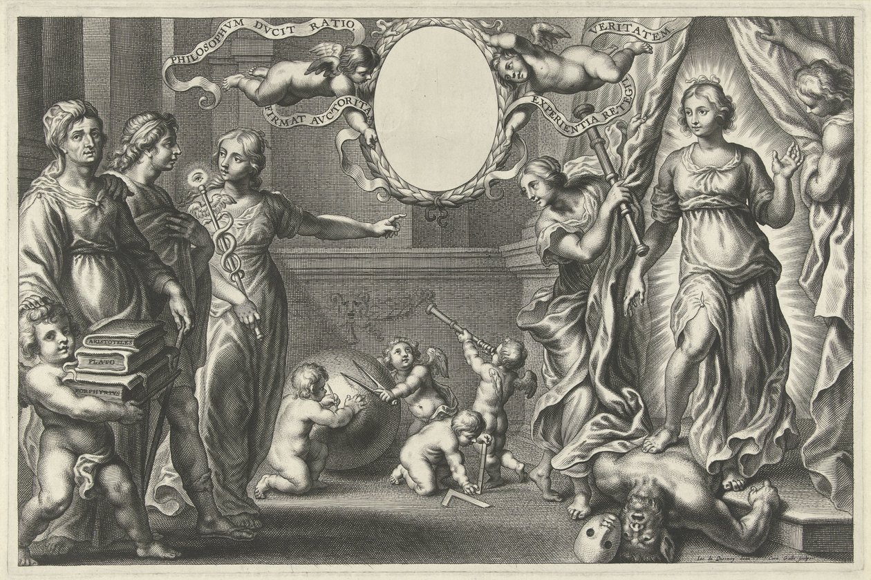 Förnuft och filosofi visar en ung man Sanningen av Cornelis Galle (II)