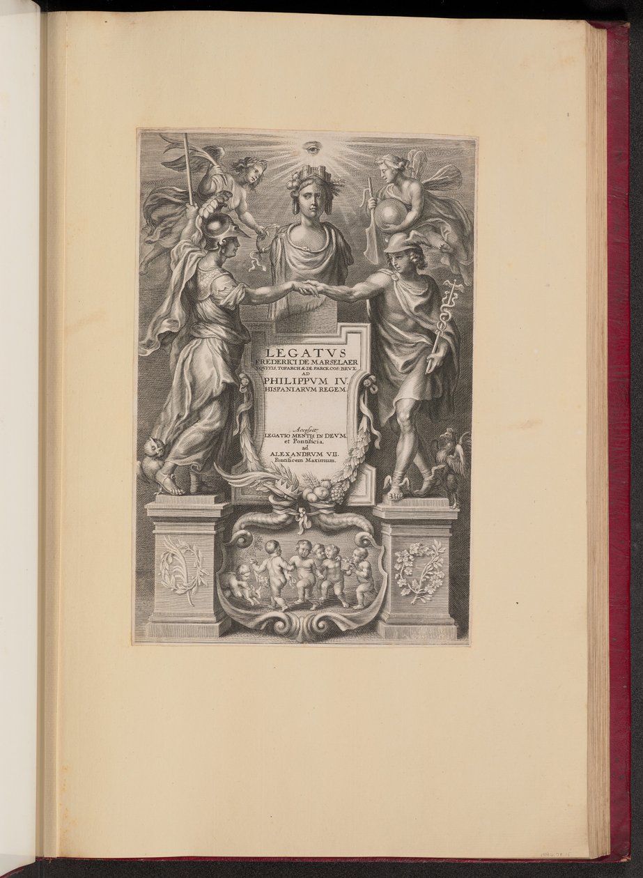 Titelsida för Frederik de Marselaer, Legatvs av Cornelis Galle II after Sir Peter Paul Rubens