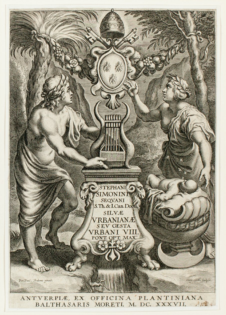 Titelsida från Silvae Urbanianae av Cornelis Galle I