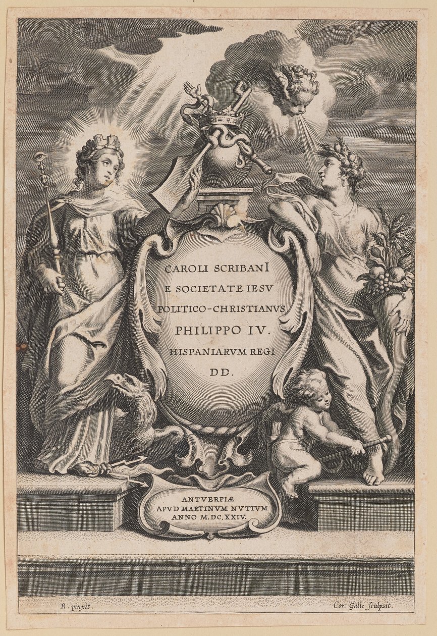 Titelsida för Carolus Scribani, Politico-Christianus av Cornelis Galle I after Sir Peter Paul Rubens