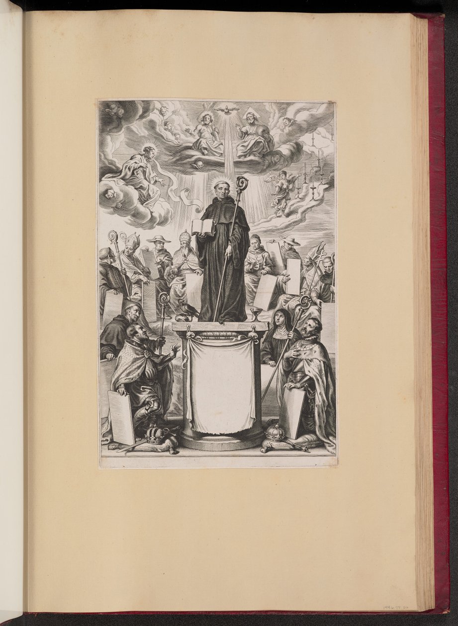 Titelblad för Dommo Benedicto Haeftanos S. Benedictvs Illvstratvs av Cornelis Galle I after Sir Peter Paul Rubens