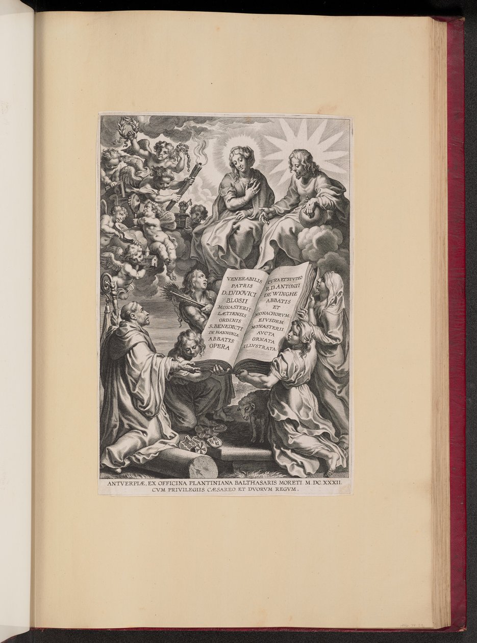 Titelsida för Louis Blosius, Opera av Cornelis Galle I after Sir Peter Paul Rubens