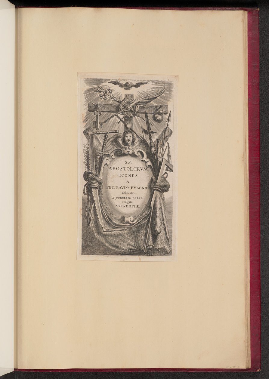Titelskylt för SS. Apostolorum ikoner av Cornelis Galle I after Sir Peter Paul Rubens