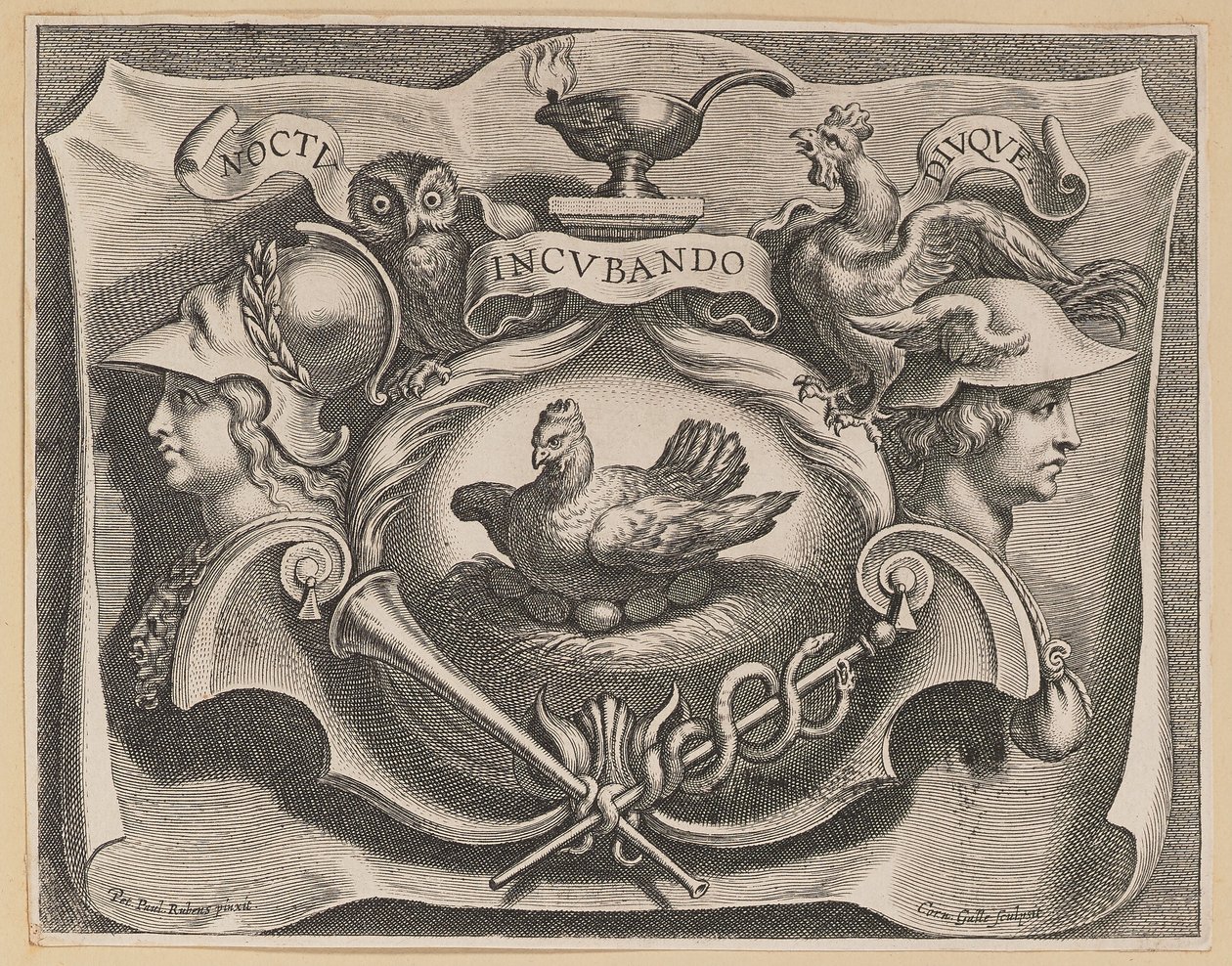 Vinjett för titelsidan för Martinus Bonacina, Opera Omnia av Cornelis Galle I after Sir Peter Paul Rubens