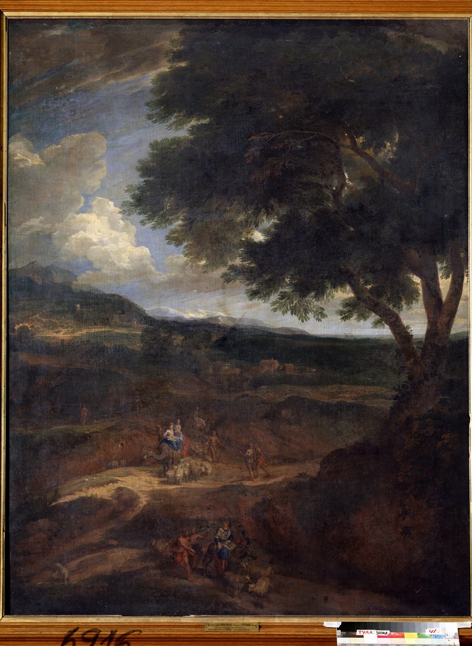 "Jacobs återkomst till Kanaans land med sina fruar och barn" (Jacobs återkomst) Målning av Constantinus Cornelis Huysmans (1648-1727) Statens konstmuseum, Tula, Ryssland av Cornelis Huysmans