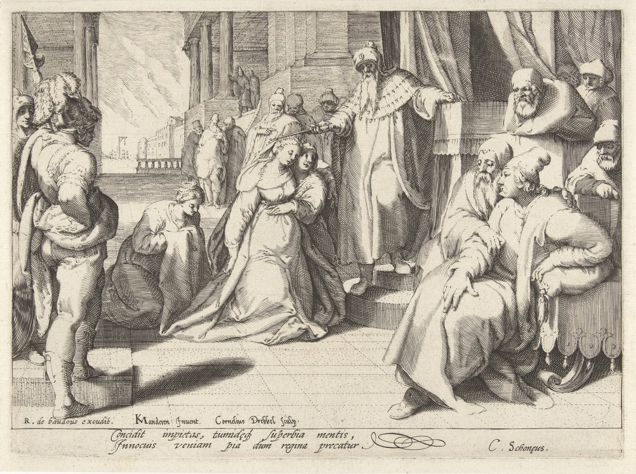 Ester före Ahasveros av Cornelis Jacobsz. Drebbel
