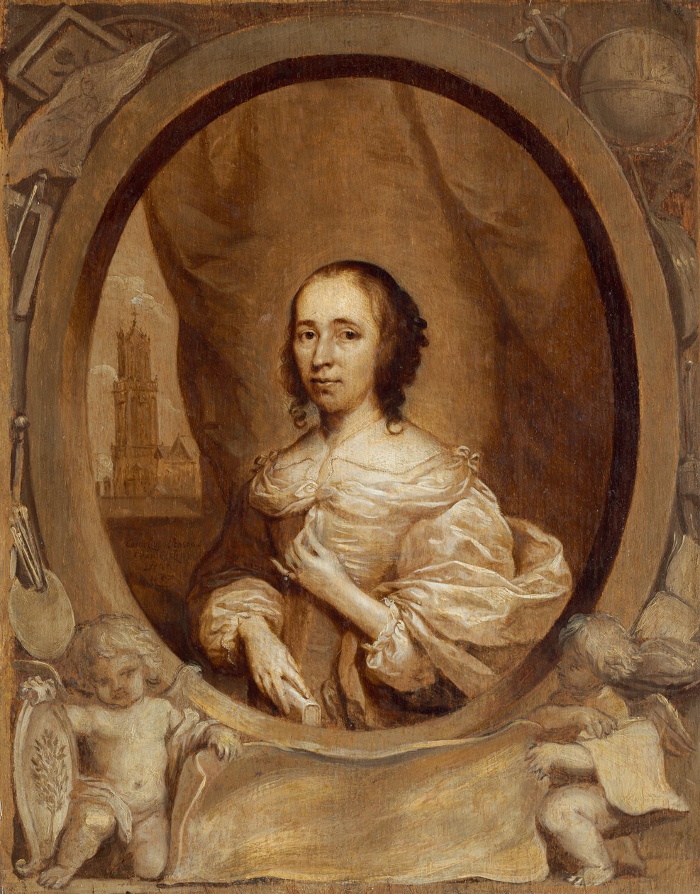 Anna Maria van Schurman, 1657. av Cornelis Janssens van Ceulen