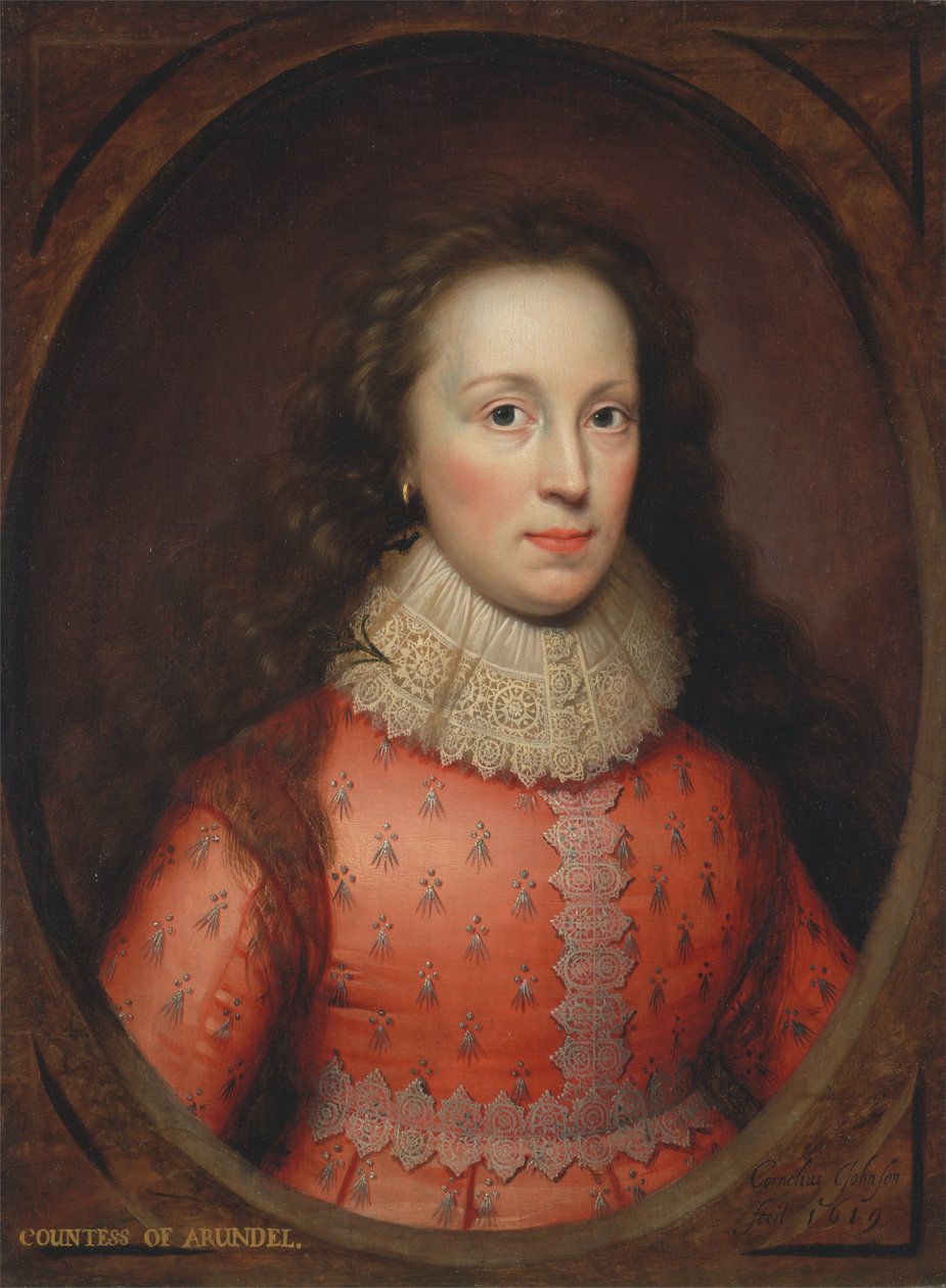 Porträtt av en kvinna, traditionellt identifierad som grevinnan av Arundel av Cornelis Janssens van Ceulen