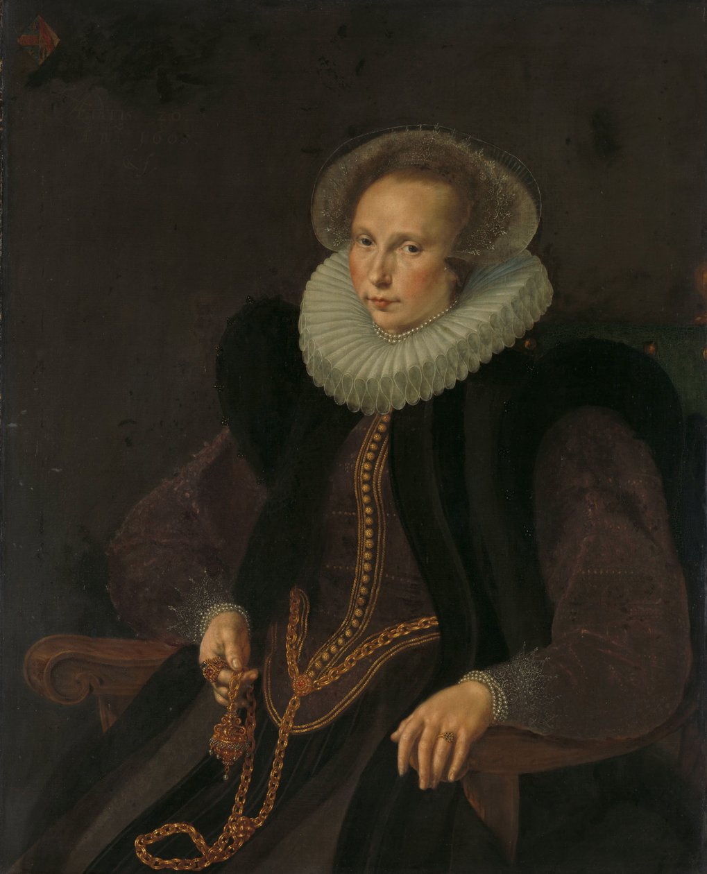 Griete Jacobsdr van Rhijn (1585-1652), hustru till Jacob Cornelisz Banjaert, kallad van Neck av Cornelis Ketel