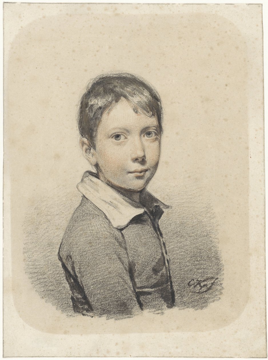 Porträtt av Gerardus Arnoldus Nicolaus Allebé som ung av Cornelis Kruseman