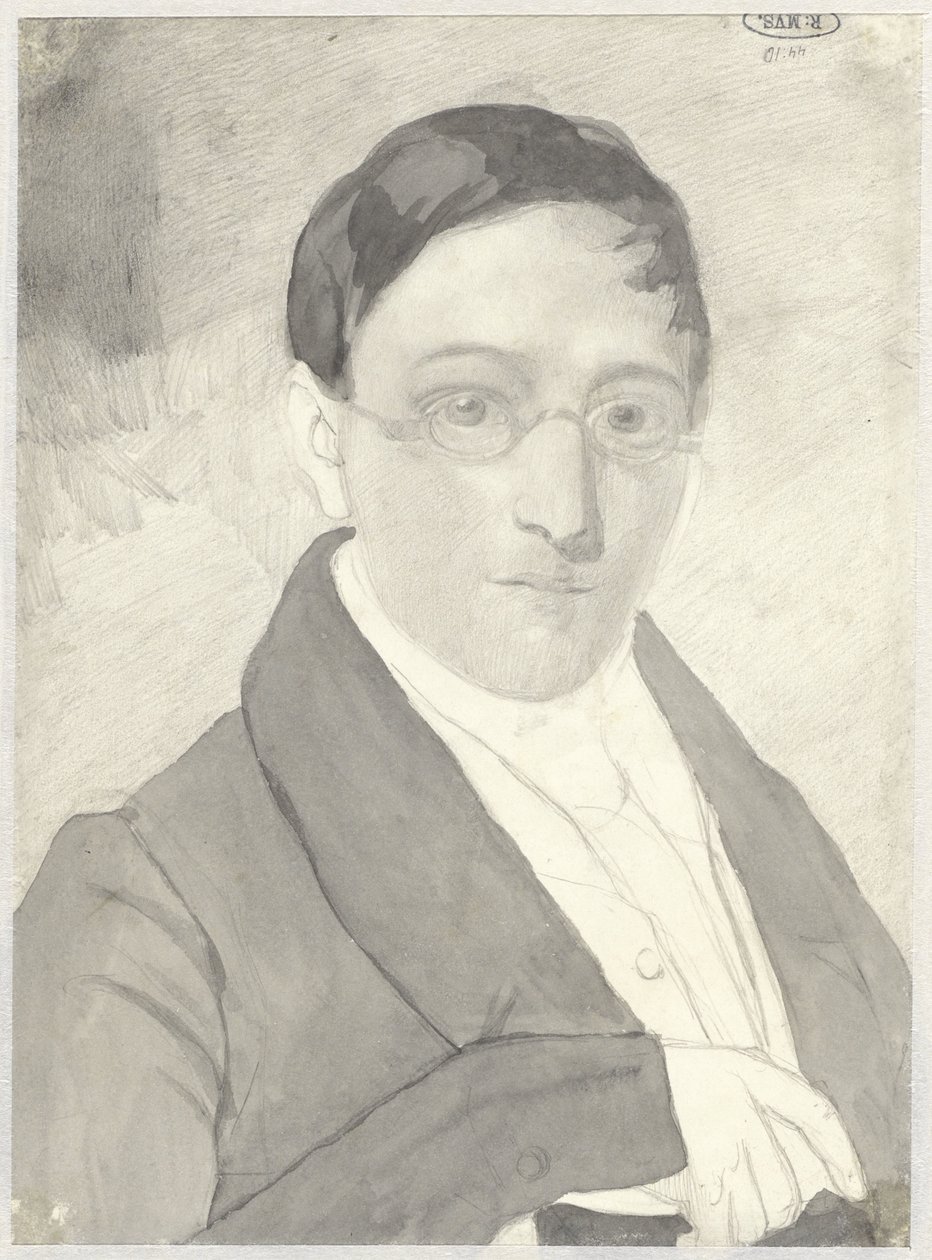 Porträtt av en herre med glasögon av Cornelis Kruseman