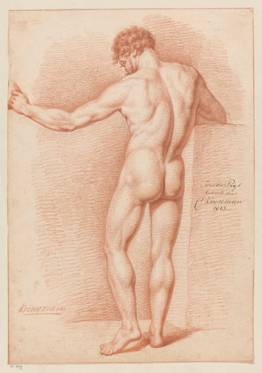 Stående manlig naken, sedd bakifrån (2:a pris 1813) av Cornelis Kruseman
