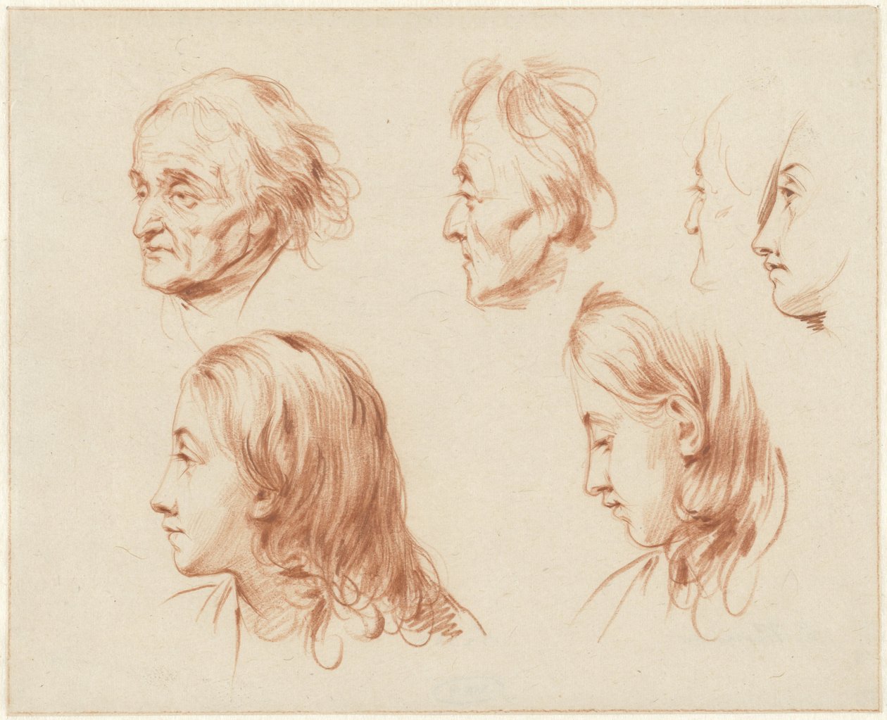 Studier av huvuden av Cornelis Kruseman