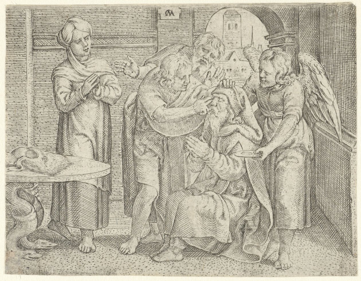 Healing av Tobit History of Tobias (serietitel) av Cornelis Massijs