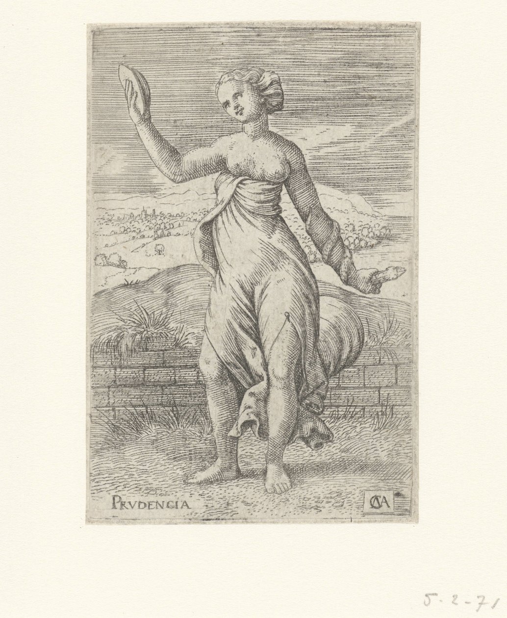 Varning Prudencia (titel på objekt) The Virtues (serietitel) av Cornelis Massijs