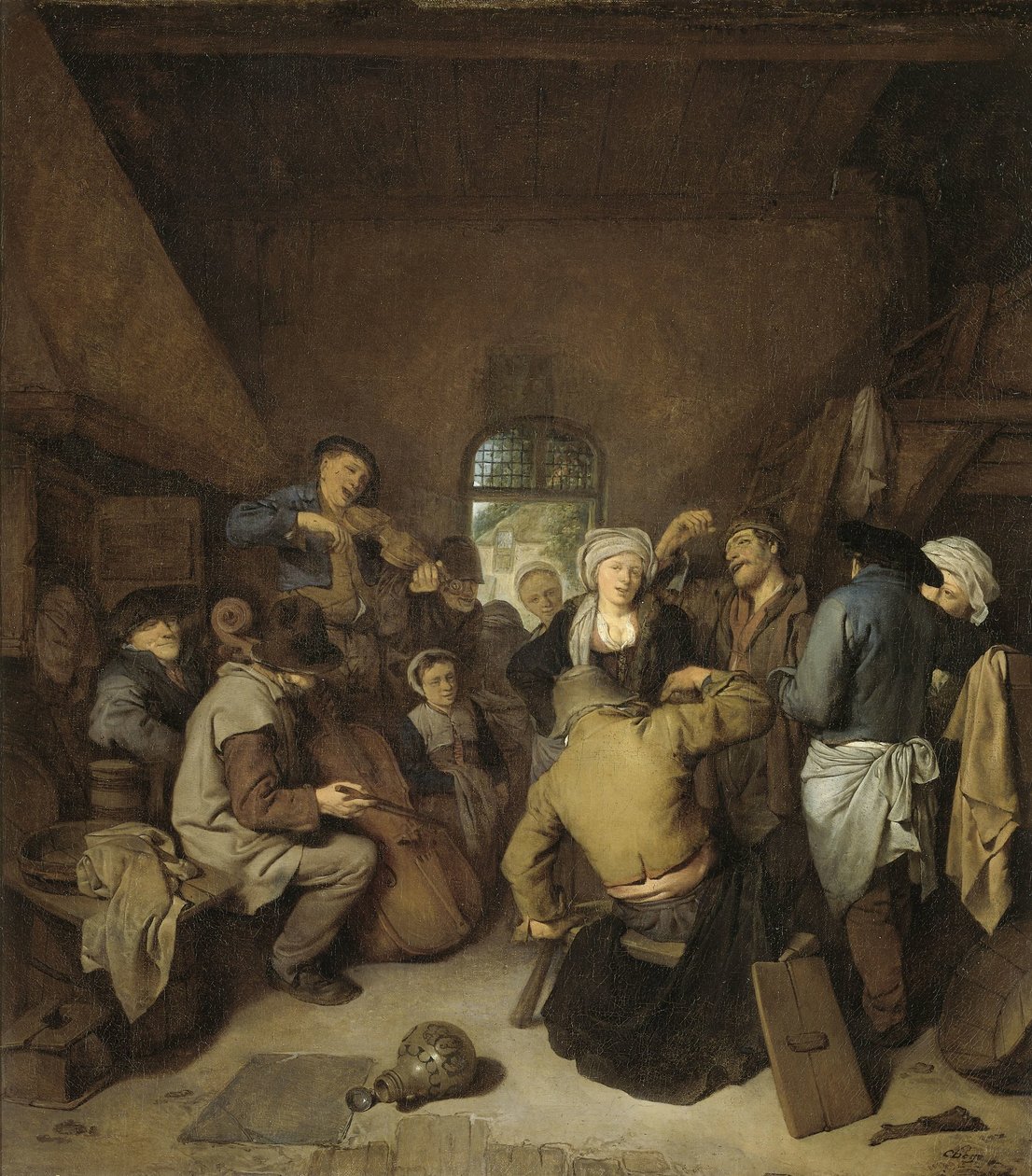 Bönder som gör musik och dans av Cornelis Pietersz. Bega