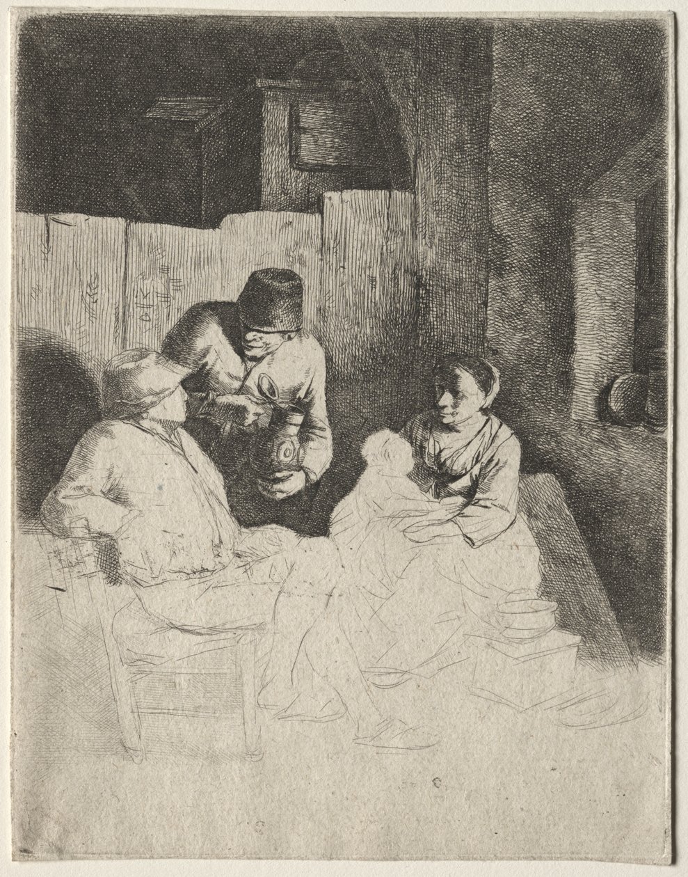 Mamman sitter på ett värdshus av Cornelis Pietersz Bega