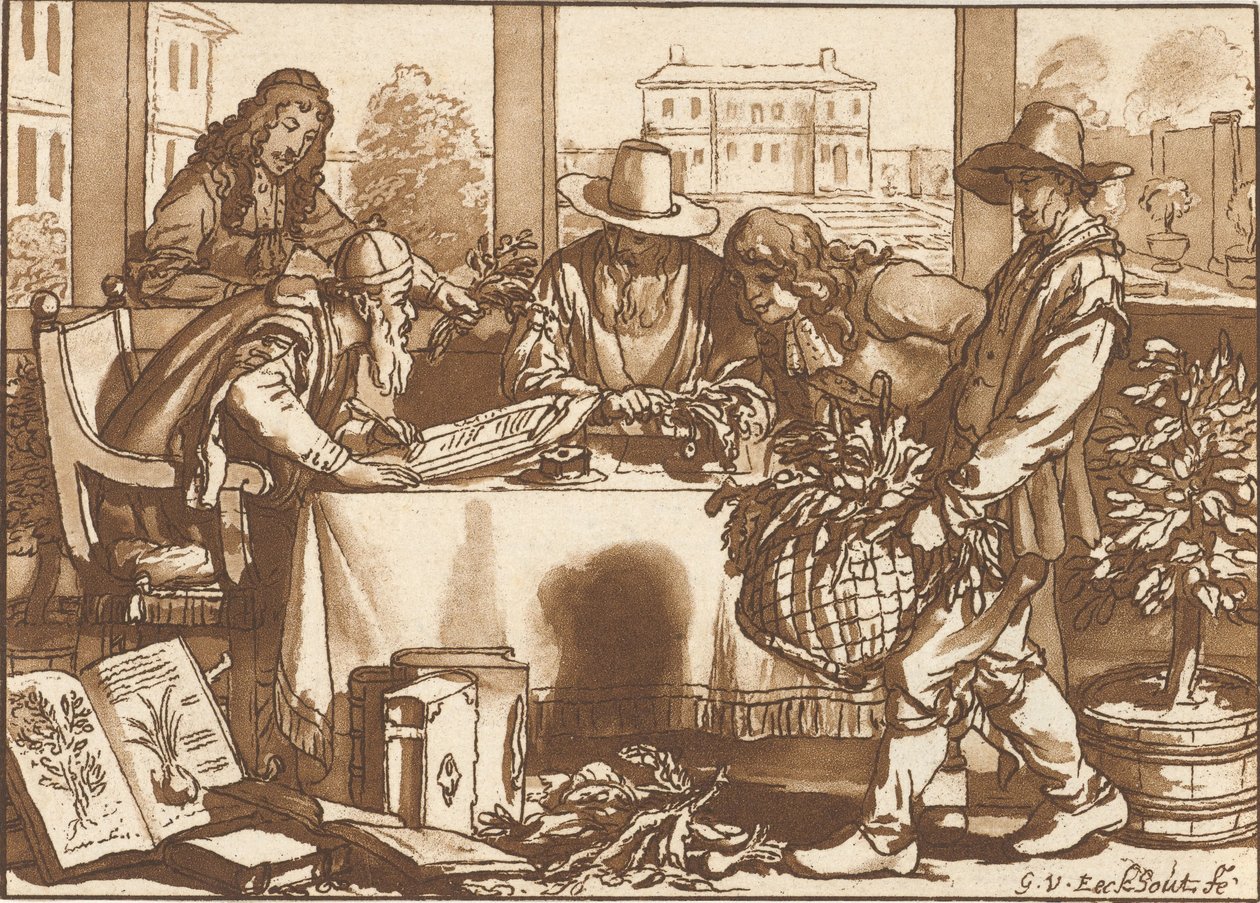botaniker av Cornelis Ploos van Amstel (signed by artist)