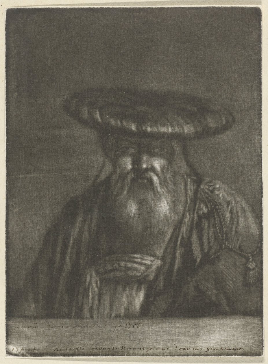 orientalisk man av Cornelis Ploos van Amstel (signed by artist)