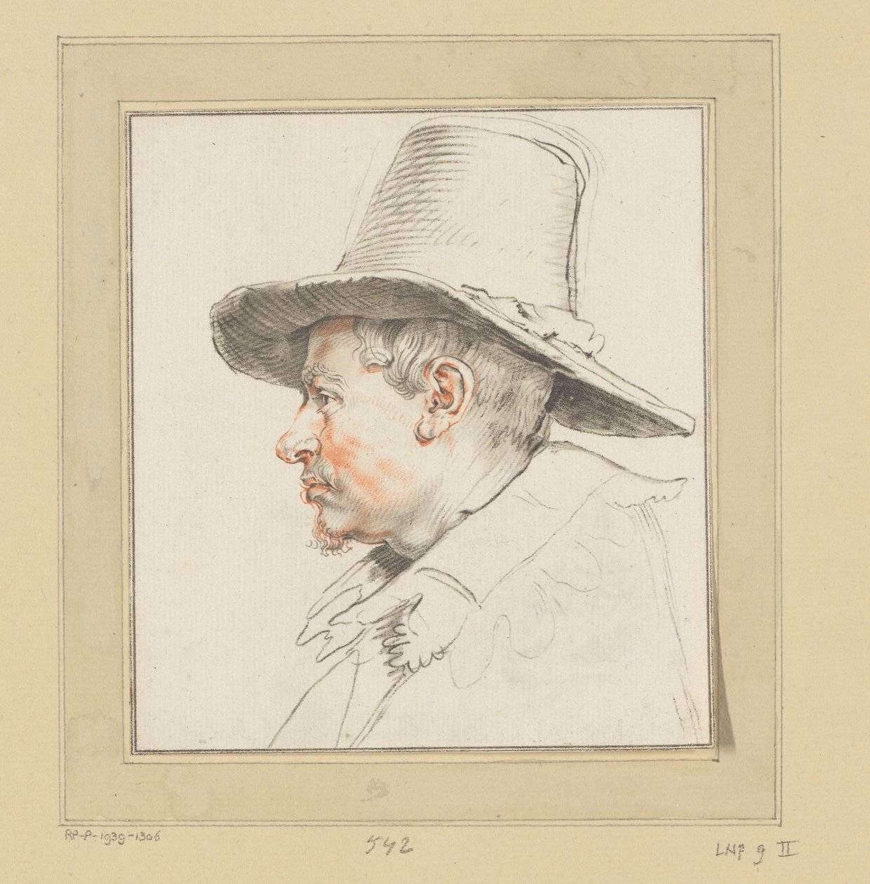 Porträtt av en okänd man av Cornelis Ploos van Amstel (signed by artist)