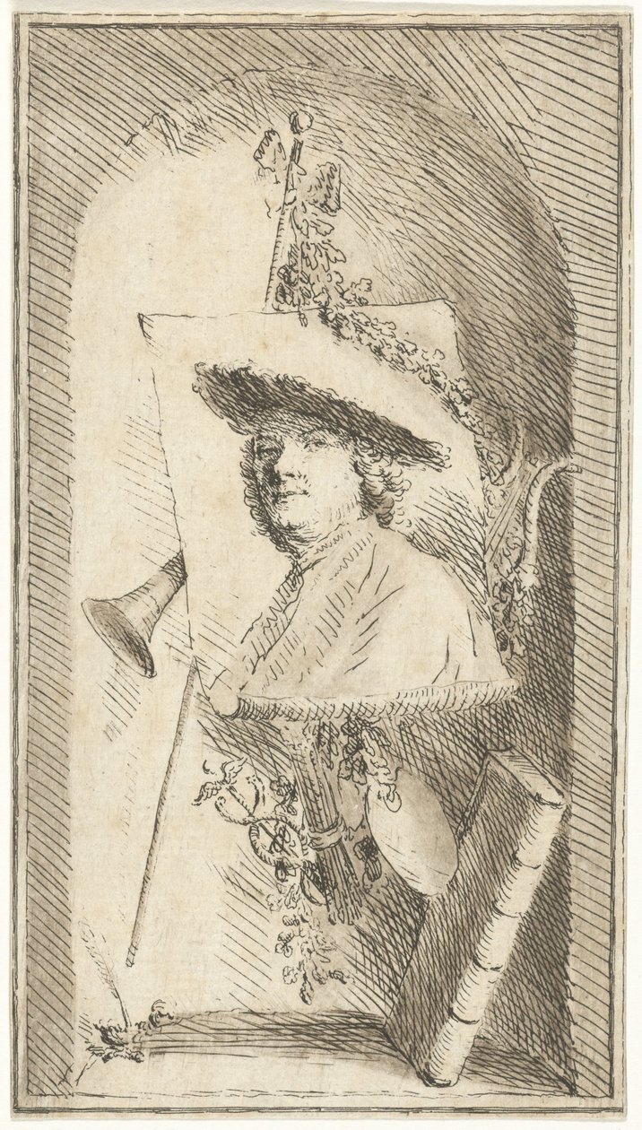 Självporträtt av Cornelis Ploos van Amstel av Cornelis Ploos van Amstel (signed by artist)