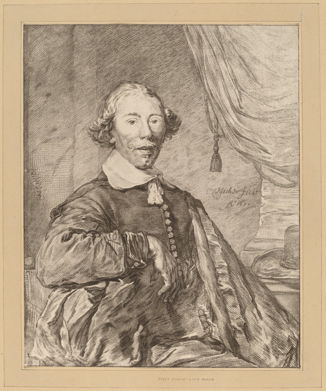 Porträtt av en sittande man av Cornelis Ploos van Amstel