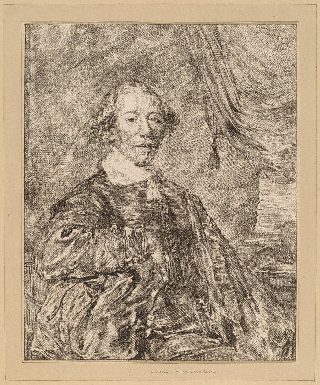 Porträtt av en sittande man av Cornelis Ploos van Amstel