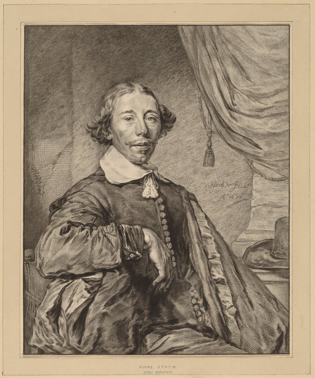 Porträtt av en sittande man av Cornelis Ploos van Amstel