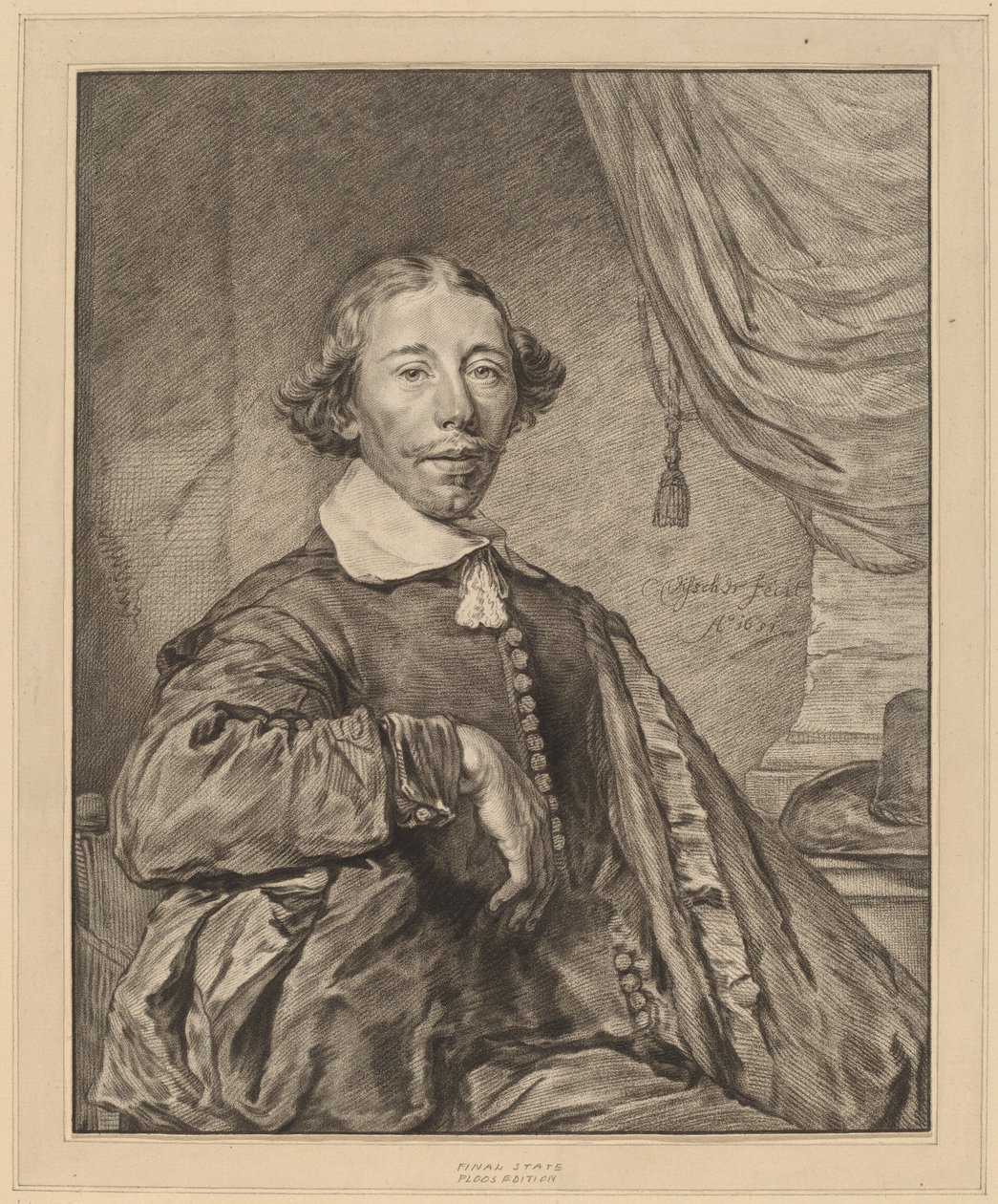 Porträtt av en sittande man av Cornelis Ploos van Amstel