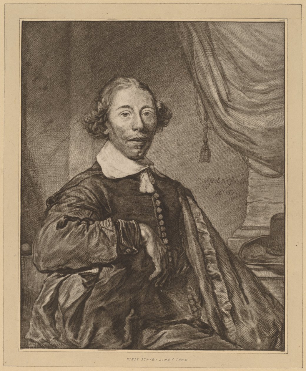 Porträtt av en sittande man av Cornelis Ploos van Amstel