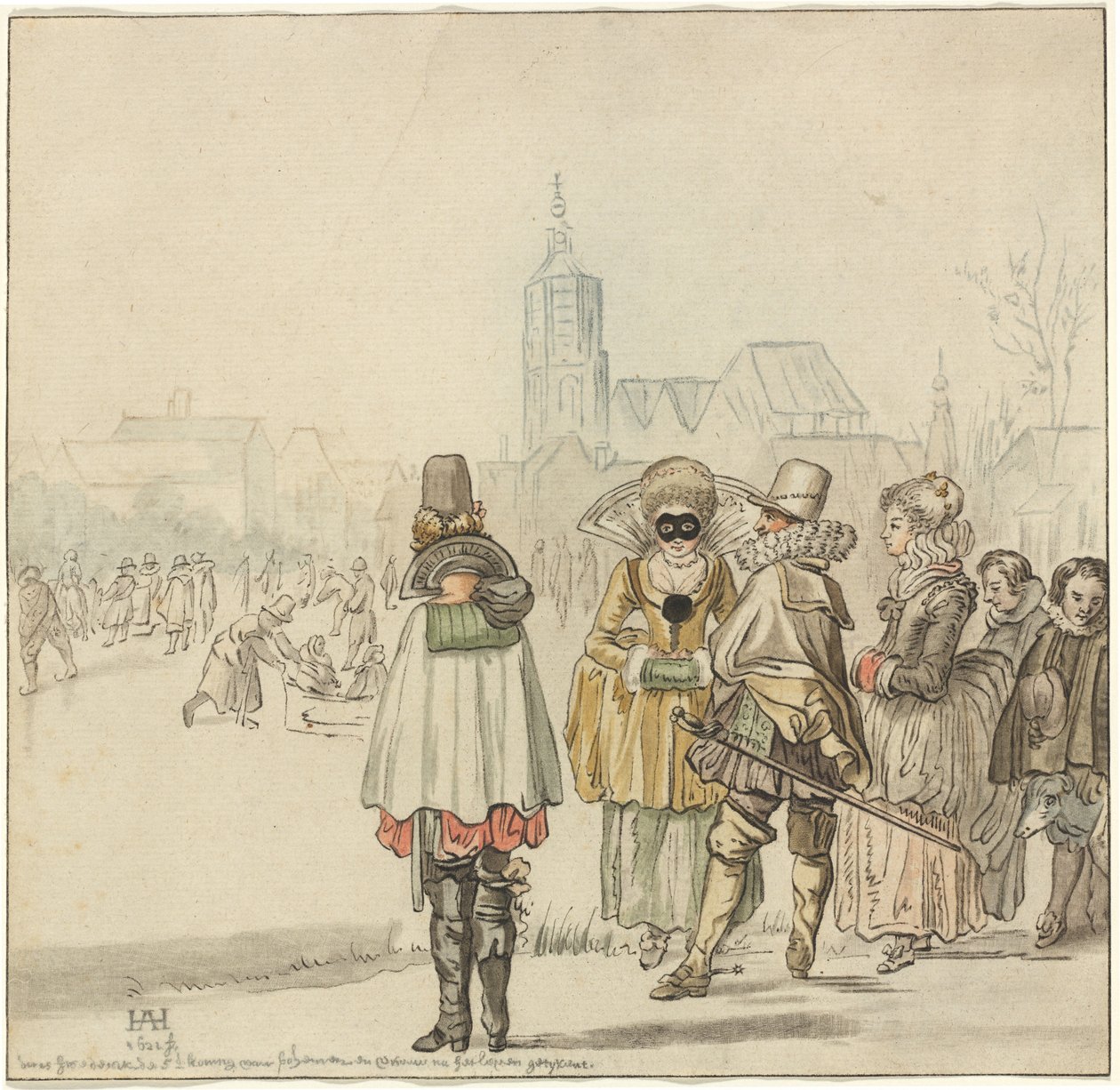 Vinterkungen på isen, 1766. av Cornelis Ploos van Amstel