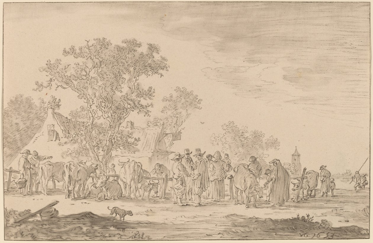 Boskapsmarknad av Cornelis Ploos van Amstel after Jan