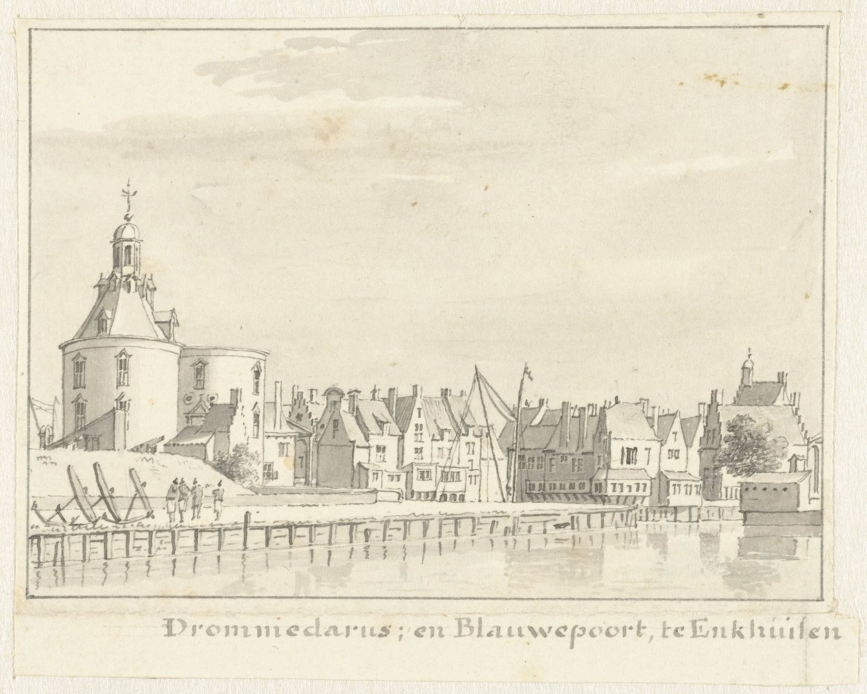 Drommedaris och Blauwepoort i Enkhuizen av Cornelis Pronk