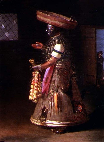 Antropomorf figur av en kvinna (en i ett par) av Cornelis Saftleven