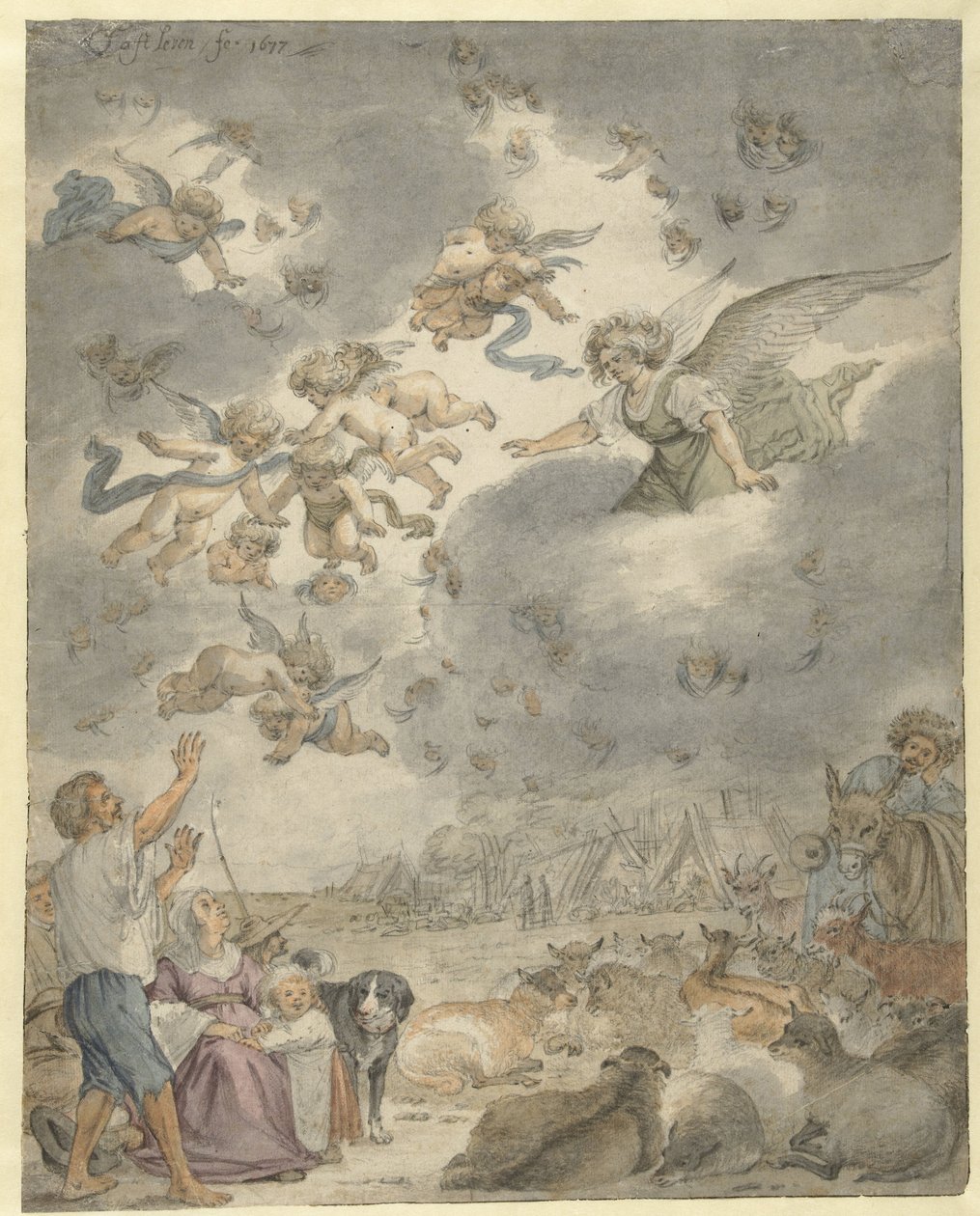 Bebådelsen till herdarna av Cornelis Saftleven
