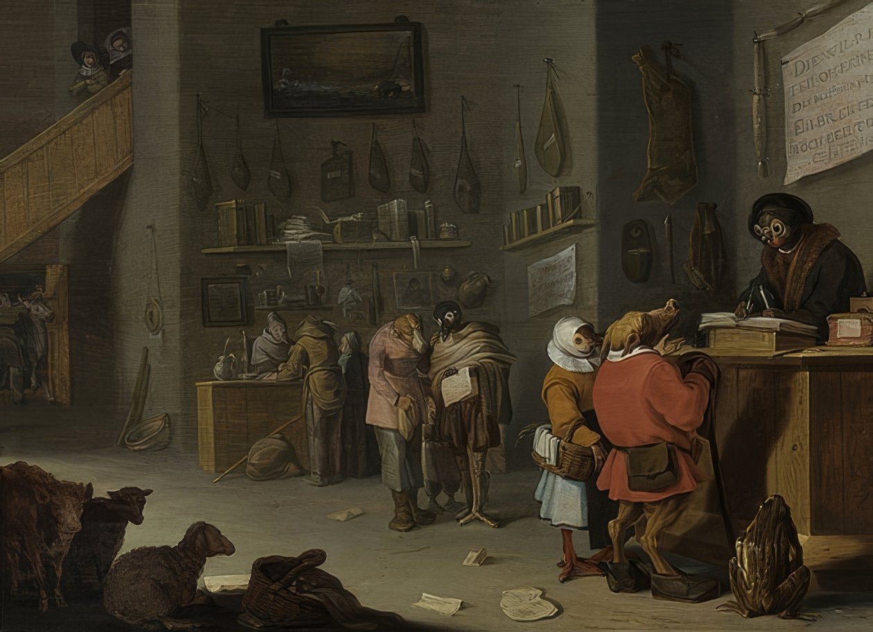 Tvist om en ko kostar minst en till (vem stämmer för en ko?). 1629 av Cornelis Saftleven