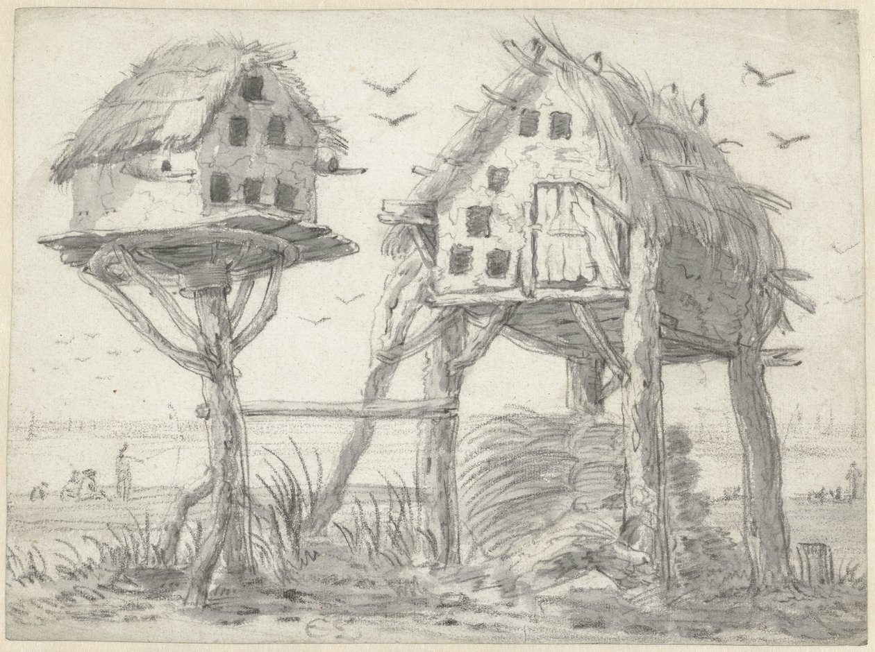 Två duvhus av Cornelis Saftleven