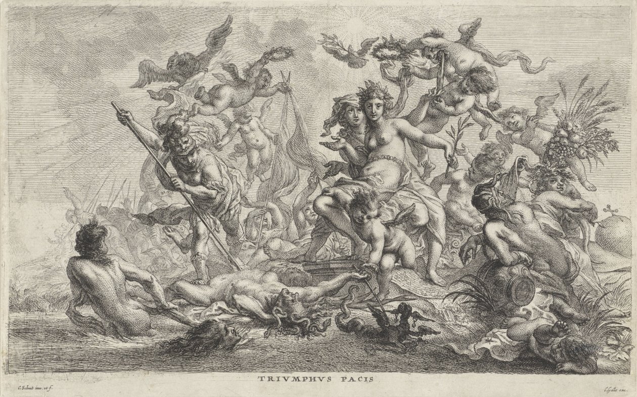 Allegory op de vrede Triumph of Peace (titel på objekt) av Cornelis Schut (I)