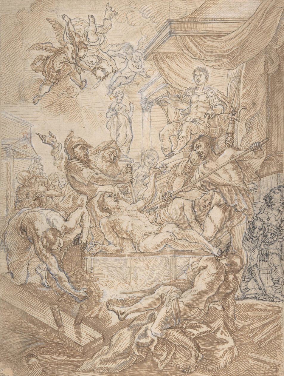 The Martyrdom of Saint Lawrence, tidigt 1600- och mitten av 1600-talet. av Cornelis Schut I