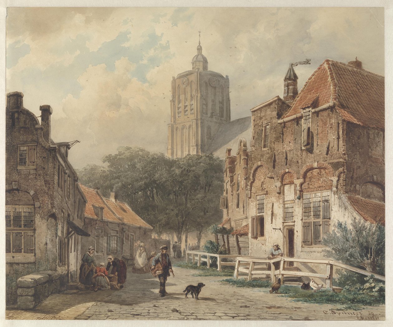 En vy över staden Den Briel av Cornelis Springer