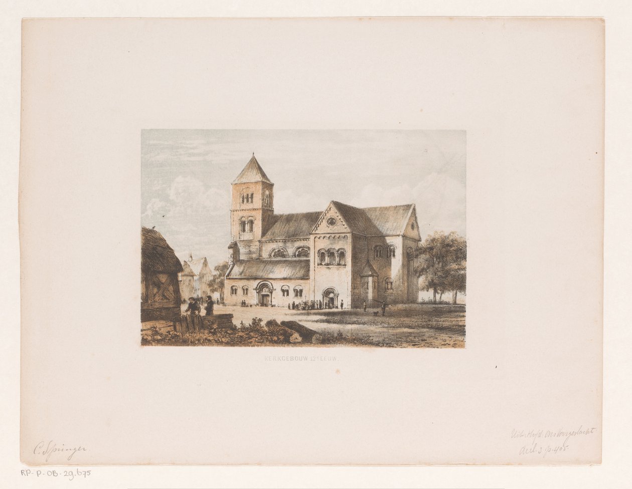 1100-talskyrkan Kyrkobyggnad 1100-talet (titel på objekt) av Cornelis Springer