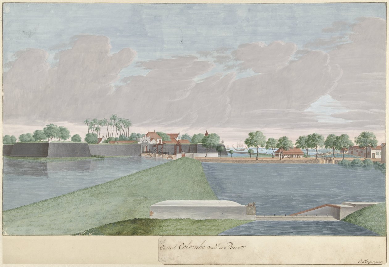 Utsikt över Colombo från landning De Beer (...) Castle Colombo van de Beer (titel på objekt) av Cornelis Steiger