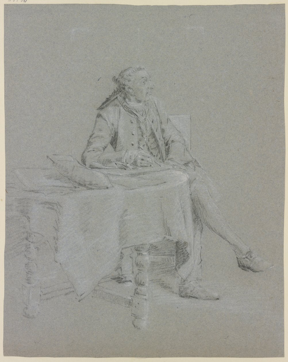 Kavaljer sittande vid bordet av Cornelis Troost