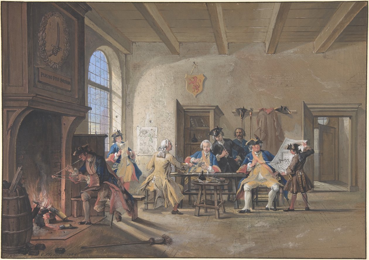 Scen i vaktrummet av Cornelis Troost