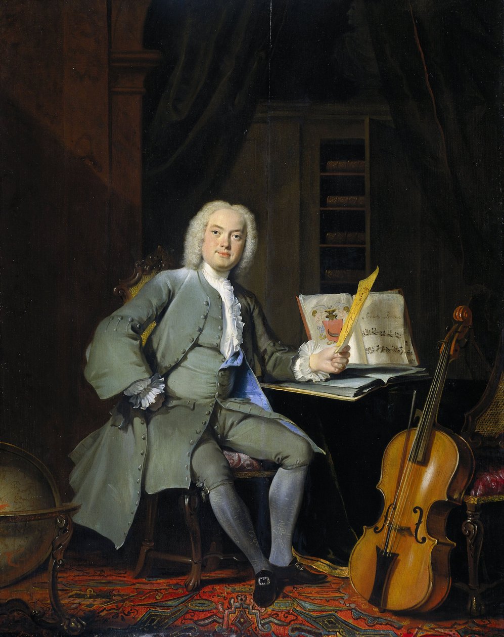 Porträtt av en medlem av familjen Van der Mersch, 1736 av Cornelis Troost