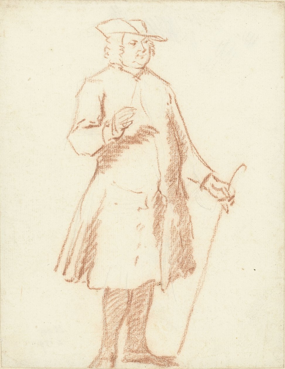 Stående man med käpp i vänster hand av Cornelis Troost