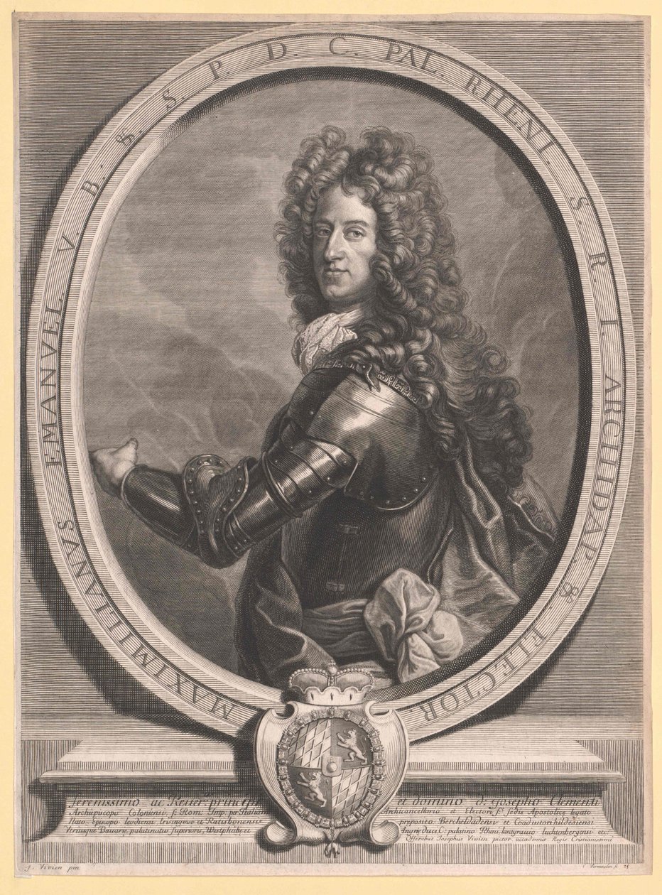 Kurfursten av Bayern Maximilian II Immanuel (gravyr) av Cornelis Vermeulen