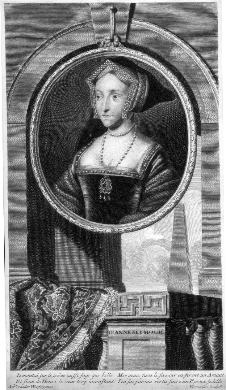 Jane Seymour, drottningkonsort av England och tredje fru till Henry VIII. av Cornelis Vermeulen